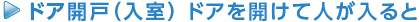 ドア開戸（入室）ドアを開けて人が入ると